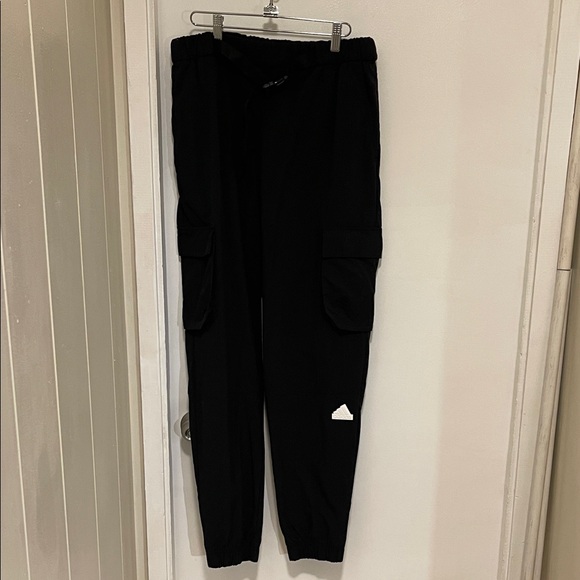 adidas Black Cargo Joggers with Utility Pockets